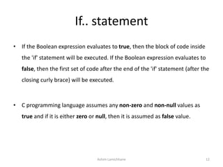 Unit 5. Control Statement | PPTX