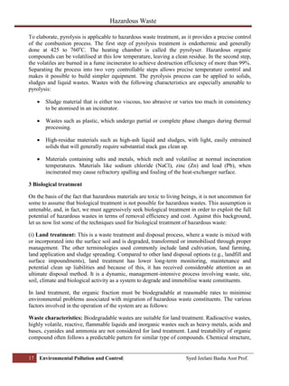 hazardous waste environmental protection and control | PDF