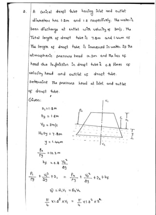 ~.
·1
l
A (t~f~c. o.l d"Cct~t 1t.tbe ho.vlnd Inlet o.od
cl~o..O'Ie~~ ho.~ J-~ro o.nd 1. &- I.Q.sre~ hlrel~.
outlet
been d~s.<:har,(f ctt ~c.s.+tet ·w~th velot~~ oF 3cns . 11s.
Tctctl leootr-. DF drro.r+ fu.be f's 1·~m c..nc:{ (.4-4-ro o~
fu {en0ffi· OJ! d~o.f:t 1-a.b~ is JfY)ffi~~ed ~0 wo.f€n. .tp_ ~
o.l:-mos;:phe.ti.~·c p.rtQ.Sil.uu heo..d It~. 3('() uod ~ fos5. ~f-
hea.d du.e ~~~l<:~o() ~n d~Y~t -h.tb-e i~ o.~ lfn1~~ OJ:
vel cc~ ~ hRo.d and ou.tt-re.t c~ dcyo.J:t fu.b-e.
J)e+eJHn~oe· n_ 1'rot'r,.,u., h d l ~ ( t d tJI'Ul. 1 ...-.;)~....... U'- E'a a.c roe an ou.let
I
V2. :::. ar-nJ~
Hs~ :: 1·&ro
~ ~ I. 4-4-Nl
rr 'l. '-
~ x:.8 x3
4-
 