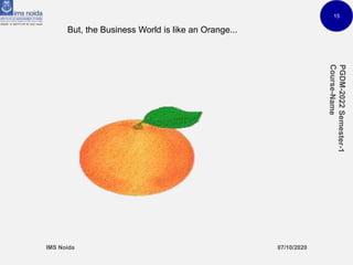 15
But, the Business World is like an Orange...
 