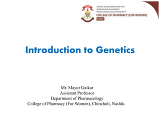 Introduction to genetics | PPTX