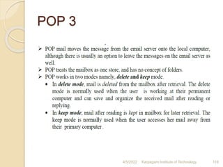POP 3
4/5/2022 Karpagam Institute of Technology 119
 