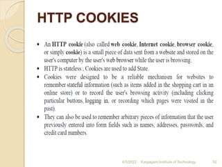 HTTP COOKIES
4/5/2022 Karpagam Institute of Technology 52
 