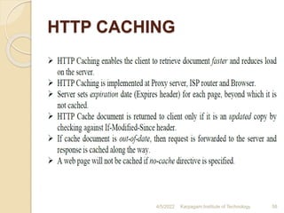 HTTP CACHING
4/5/2022 Karpagam Institute of Technology 58
 