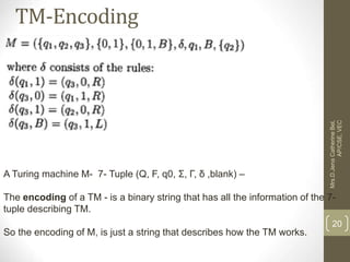 Tm Tuple Theory of Computation Unit 5 | PPT