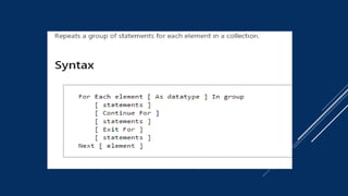 procedures and arrays | PDF