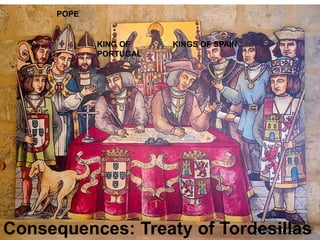 Consequences: Treaty of Tordesillas
POPE
KINGS OF SPAIN
KING OF
PORTUGAL
 