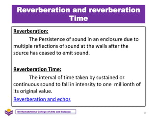 Reflection And Reverberation Properties of Matter - U5 - Acoustics and Ultrasonics -PPT 1 | PPTX