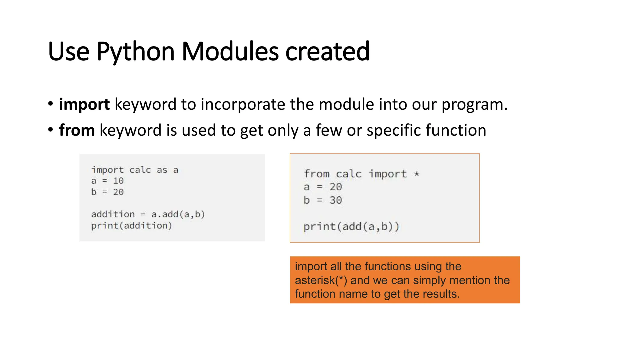 Python short notes on modules and applications | PPT
