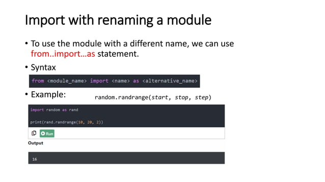 Python short notes on modules and applications | PPT