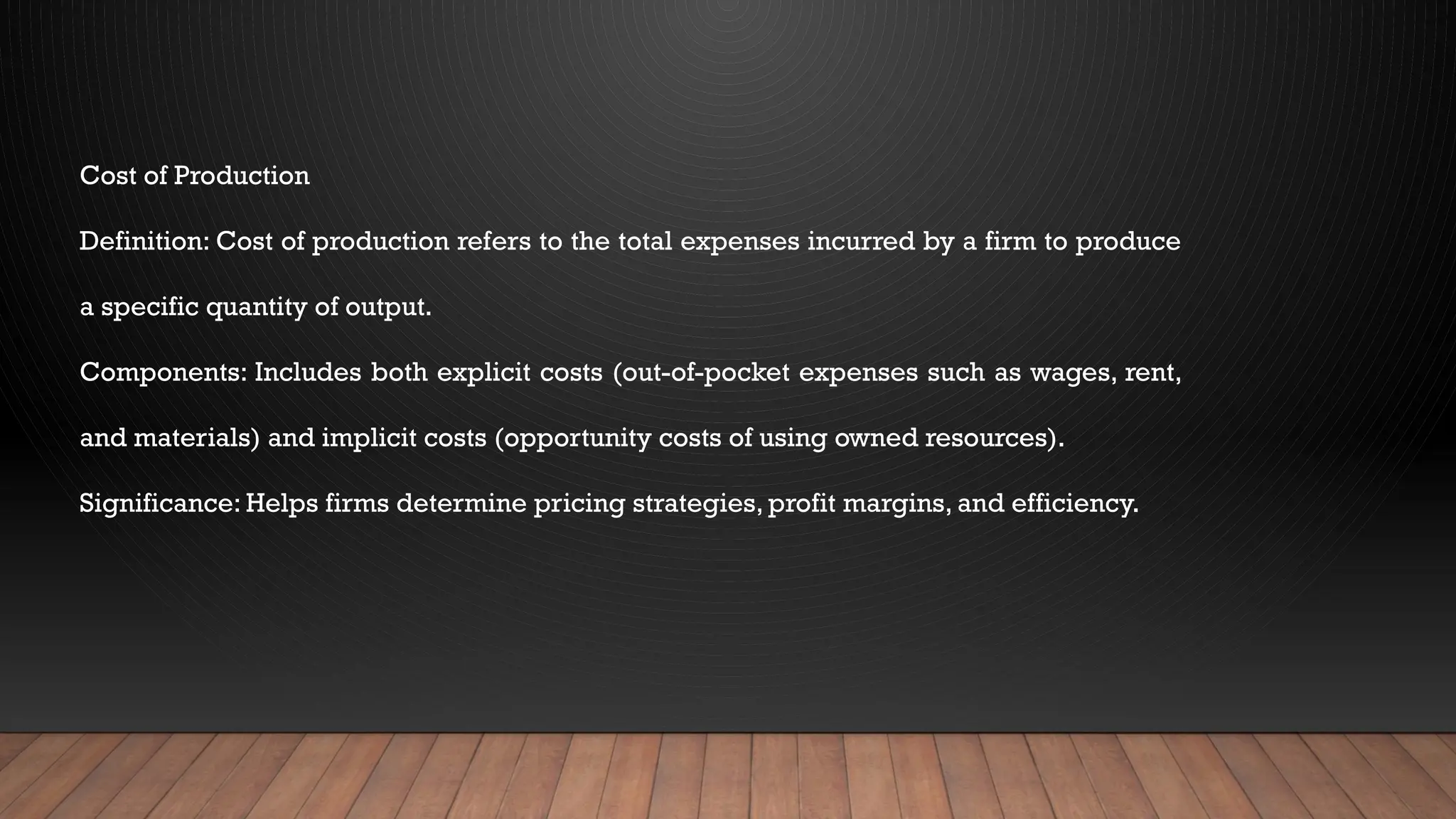 Costs and Revenue of Production (Micro Economics) | PPTX