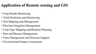 Unit - 5 Application of RS and GIS | PPTX