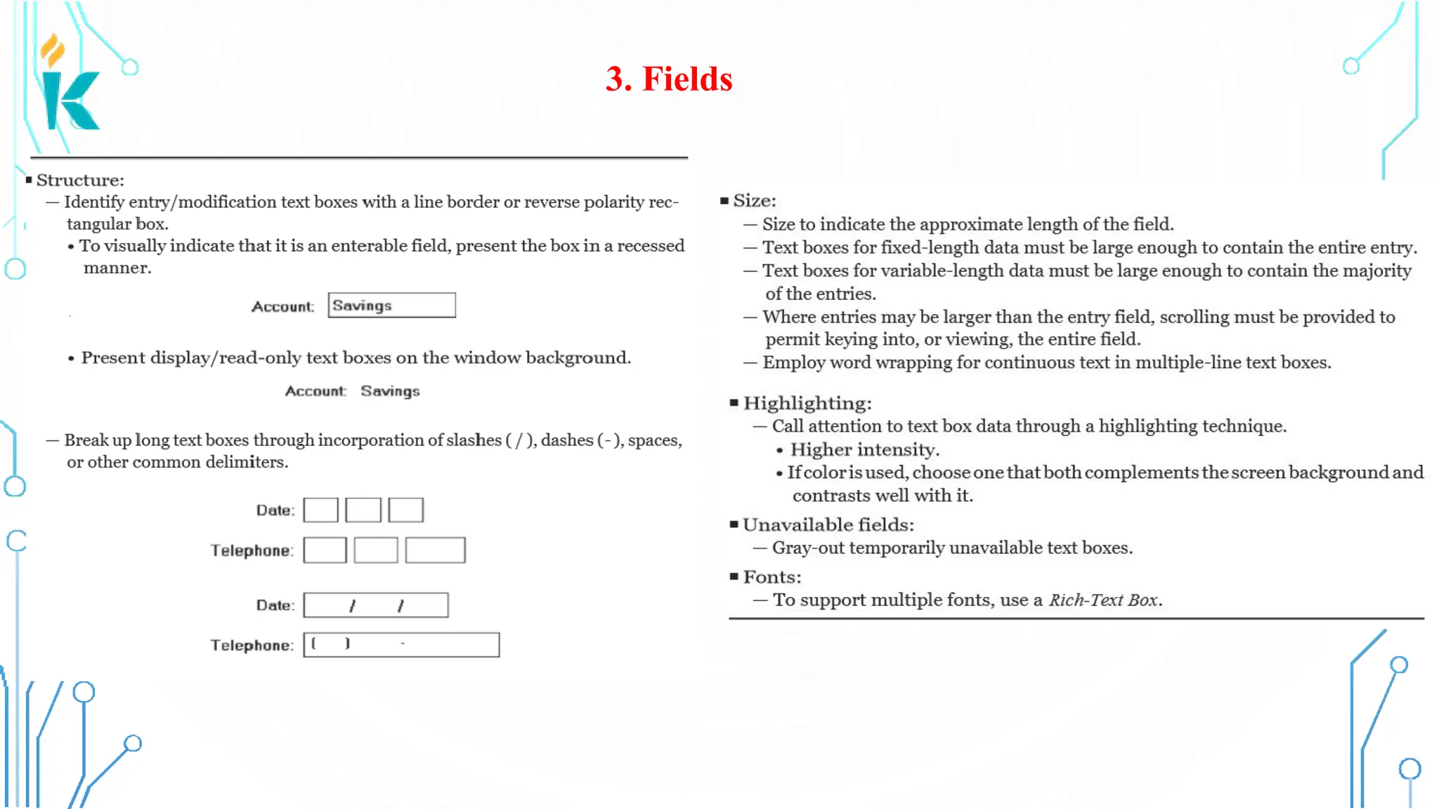 3. Fields 