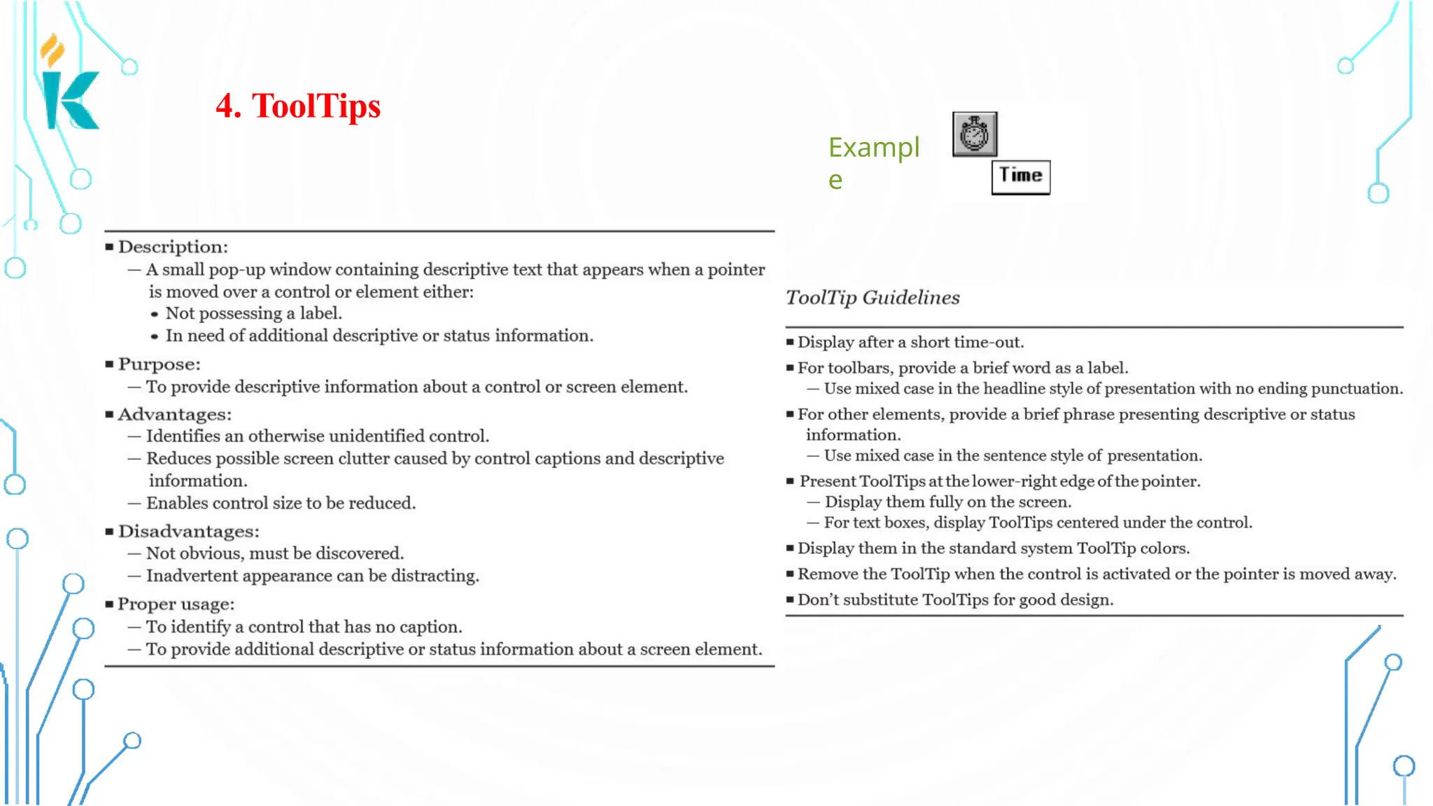 4. ToolTips Exampl e 