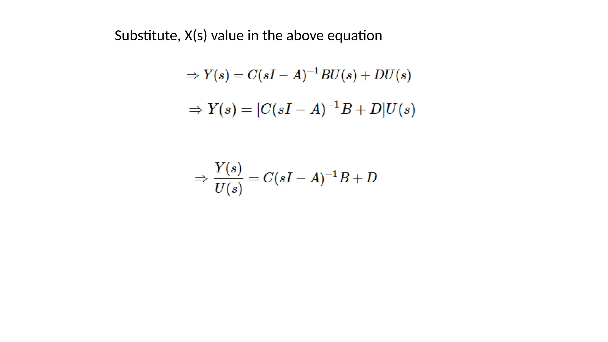 Substitute, X(s) value in the above equation
 