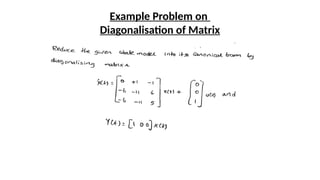 Example Problem on
Diagonalisation of Matrix
 