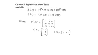 Canonical Representation of State
model is
 