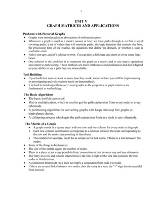 Graph Matrices and Application: Motivational overview, matrix of graph ...