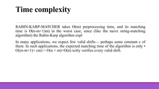 String Matching Algorithms: Naive, KMP, Rabin-Karp | PPTX