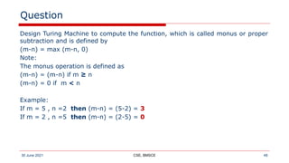 turing machine- problems and undecidable problems | PDF