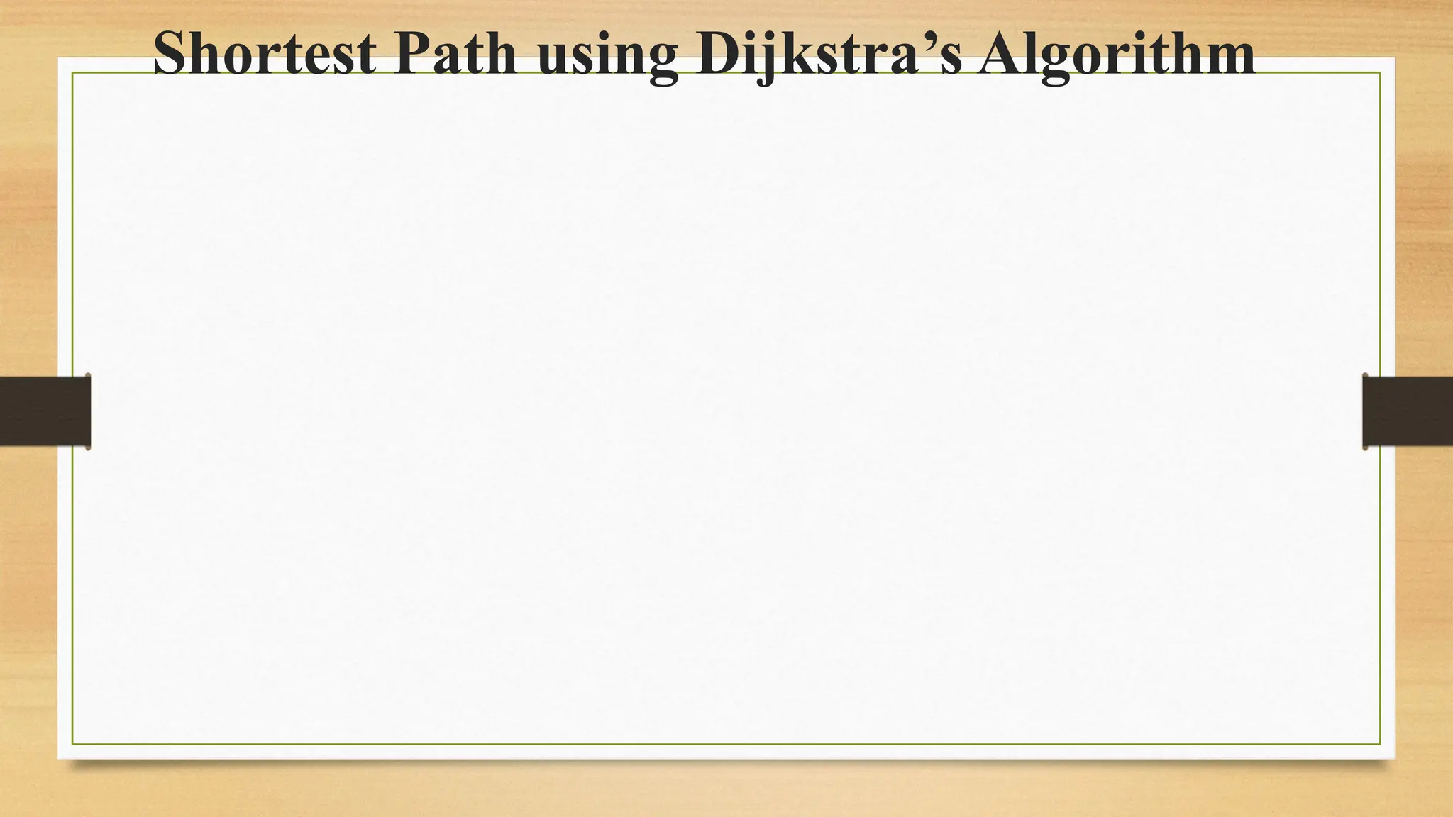 Shortest Path using Dijkstra’s Algorithm
 