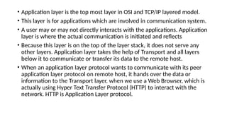 Application Layer and its roles and responsibilities | PPTX