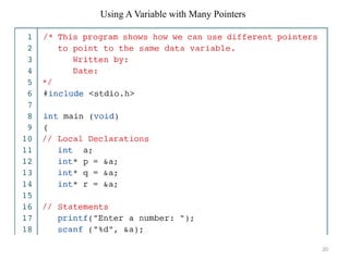 Pointers, definition,use of pointers in self referential structures | PPTX