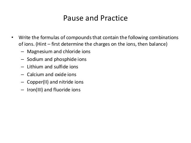 Unit 5 4 basic ionic compounds