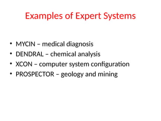 Expert Examples UNIT5 - Artificial Intelligence and Expert System.pptx