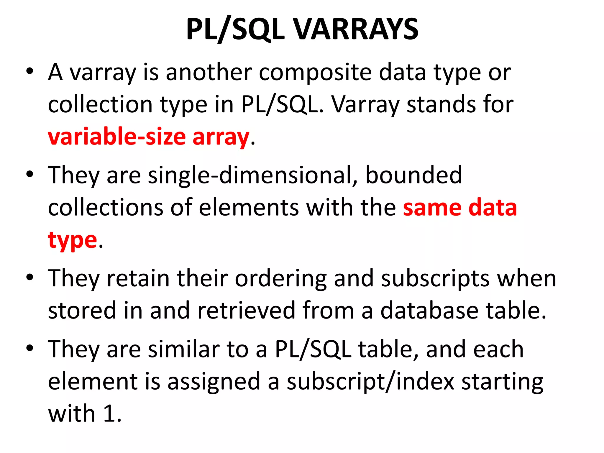 Unit 5 composite datatypes | PPTX | Databases | Computer Software and ...
