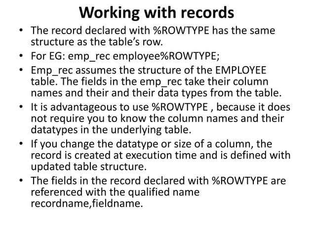 Unit 5 composite datatypes | PPTX | Databases | Computer Software and ...