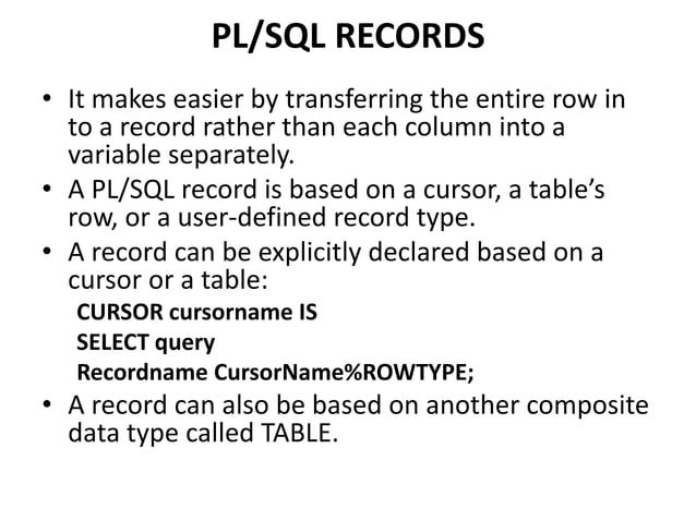 Unit 5 composite datatypes | PPTX | Databases | Computer Software and ...