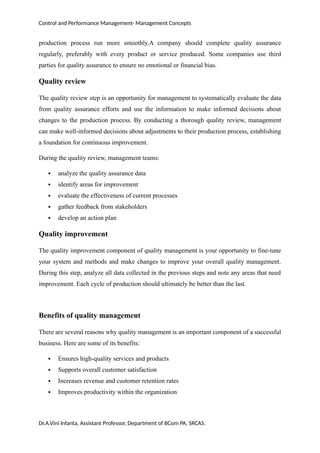 CONTROL AND PERFORMANCE MANAGEMENT DOCUMENT | DOCX
