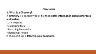 Unit5-File System & IO Management Methods & Techniques | PPTX