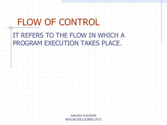 C++ programming Unit 5 flow of control
