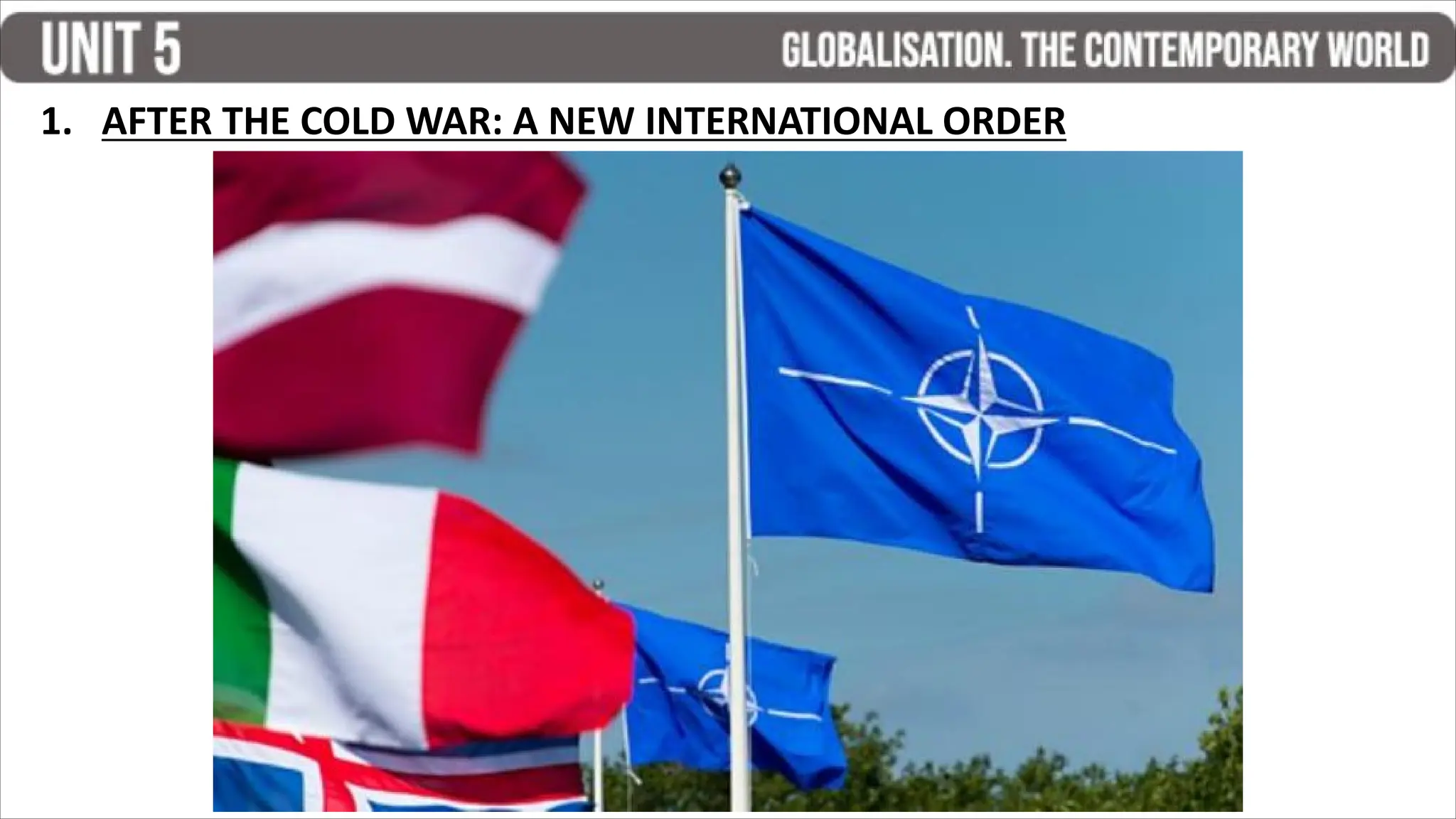 1. AFTER THE COLD WAR: A NEW INTERNATIONAL ORDER
 