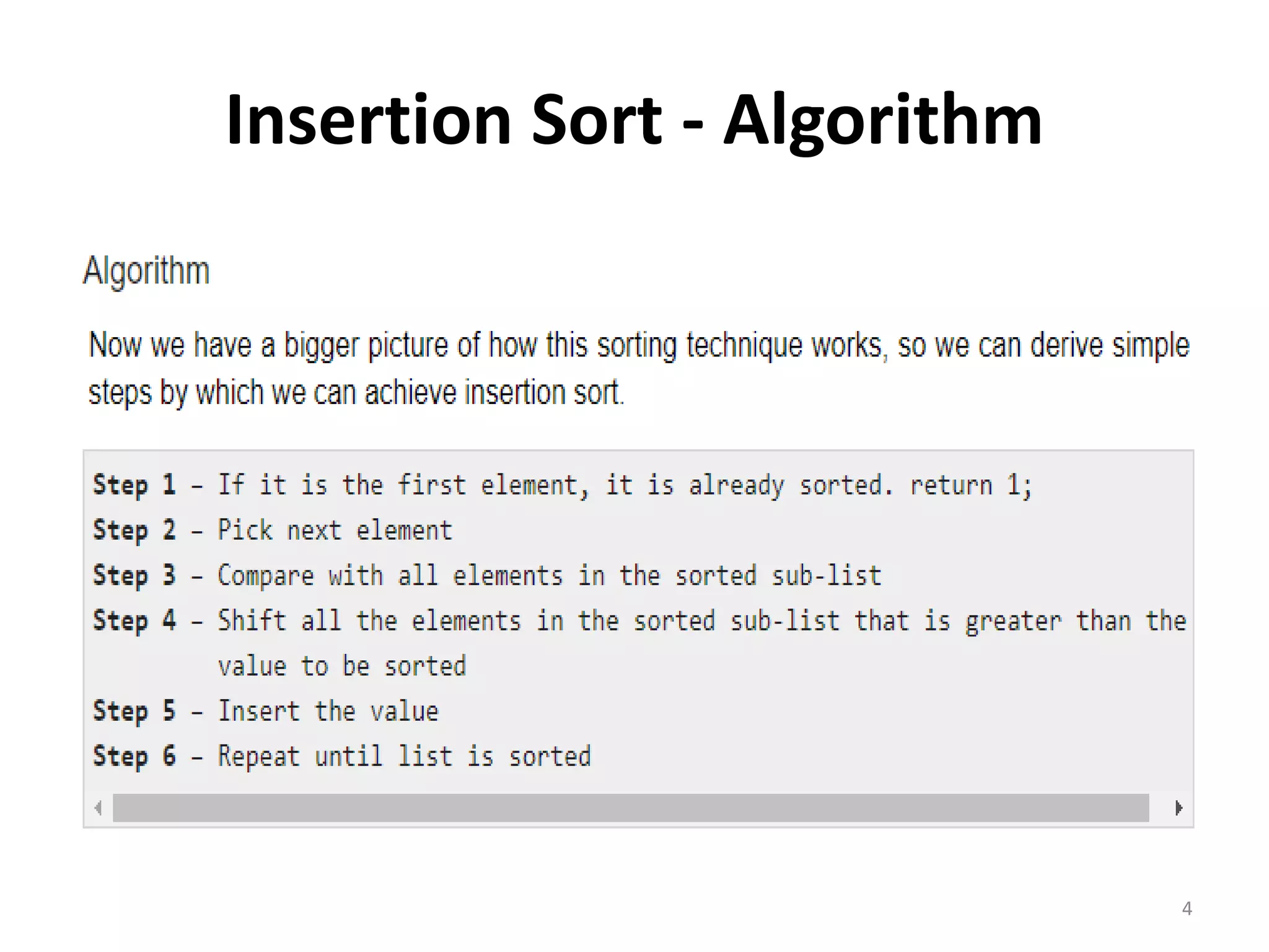 Insertion Sort - Algorithm
4
 