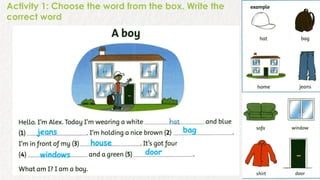 Unit 5: Essential Clothes Vocabulary and Practice Activities for ...
