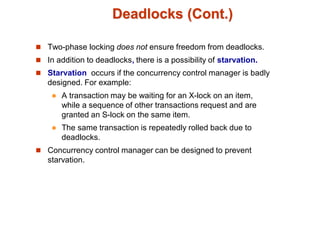 Starvation Example Transaction Unit 5 - PPT.pdf DBMS SRM university chennai | PDF