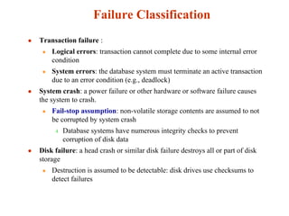 System Database Failure Unit 5 DATABASE MANAGEMENT SYSTEM SRMIST | PDF