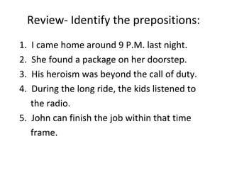 Unit 5 prepositions | PPT