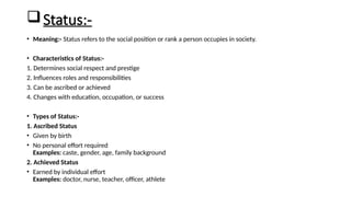 Types Of Status Unit 5- Social Stratification.pptx(sociology) | PPTX