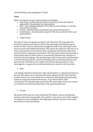 Unit 50 writing copy assignment 2 task 6 | PDF
