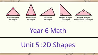 Comprehensive Year 6 Math Unit on 2D Shapes and Symmetry | PPTX