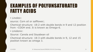 Polyunsaturated Example Fatty acid clusters (Unit 5 a) | PPTX