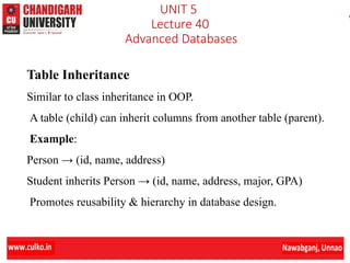 Unit5 ADBMS ch40.pptx OF DATABASE MANAGEMENT SYSTEM | PPTX