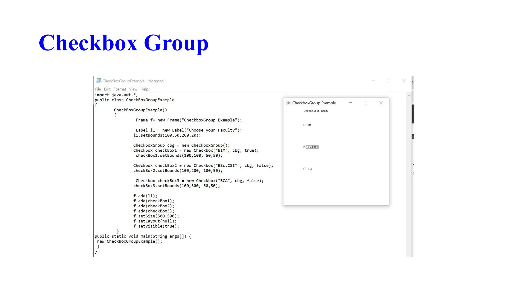 Checkbox Group
 