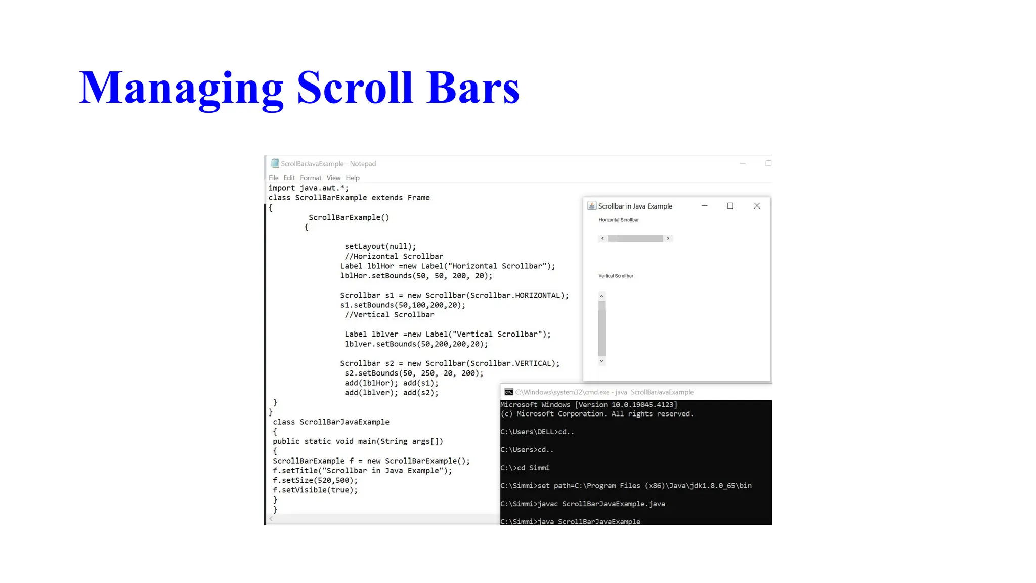 Managing Scroll Bars
 