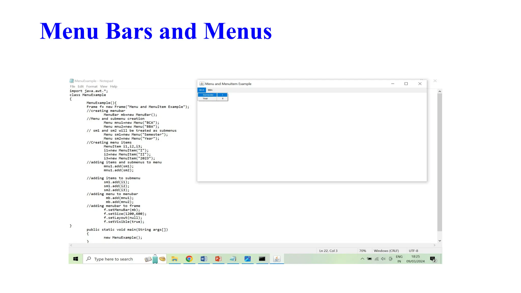 Menu Bars and Menus
 