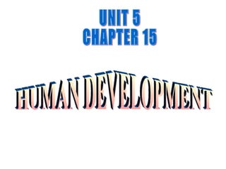 UNIT 5 CHAPTER 15 HUMAN DEVELOPMENT 